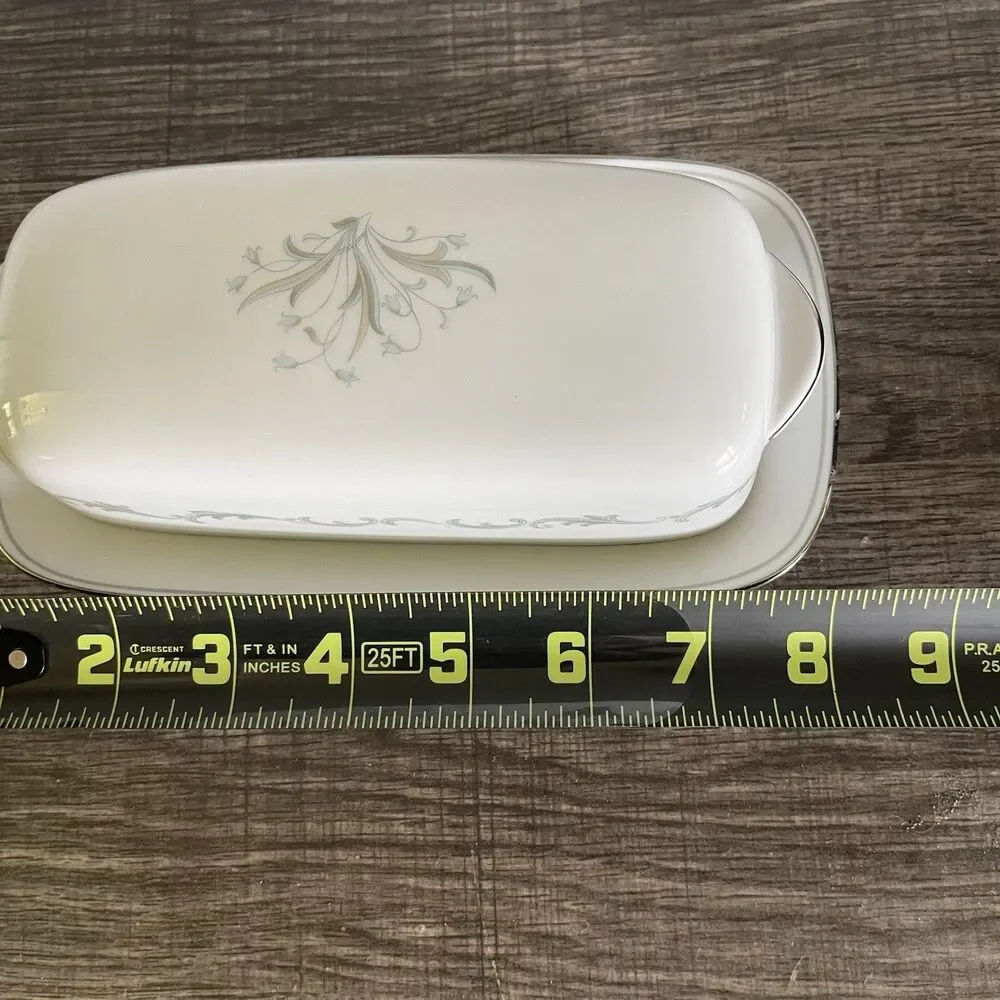 Vtg Noritake China Covered Butter Dish Chaumont Design Pattern 6008 Made Japan